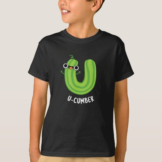 U-cumber Grappige Komkommer Pun Donker BG T-shirt (Voorkant)