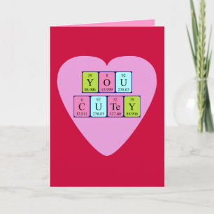 U Cutey periodieke table Valentijn card Feestdagen Kaart