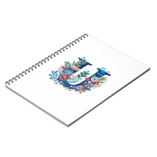 'U' decoratief bloemmonogram Notitieboek (Linkerzijde)