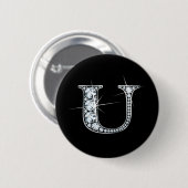 "U" Diamond Bling Button (Voorkant /achterkant)