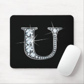 "U" Diamond Bling Mousepad Muismat (Met muis)