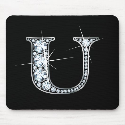 "U" Diamond Bling Mousepad Muismat (Voorkant)