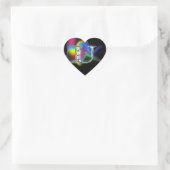 "U" Diamond Bling on Rainbow Swirl Heart Sticker (Tas)