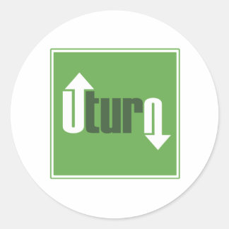 U-Draai Ronde Sticker