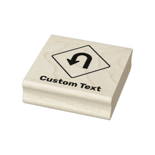 U-Draai teken Rubberstempel