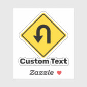 U-Draai teken Sticker (Vel)