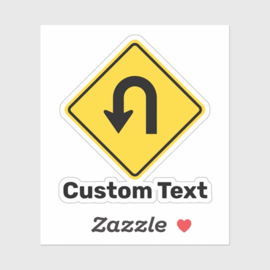 U-Draai teken Sticker (Vel)