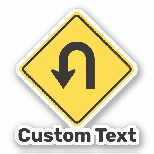 U-Draai teken Sticker (Voorkant)