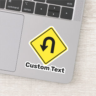 U-Draai teken Sticker