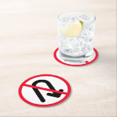 U Draai Verboden Teken | Aangepaste ronde Onderzet Kartonnen Onderzetter (Insitu)