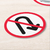 U Draai Verboden Teken | Aangepaste ronde Onderzet Kartonnen Onderzetter (Gebogen)