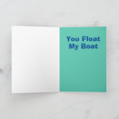 U drijft Mijn Wenskaart van de Boot, Kaart (Binnen)