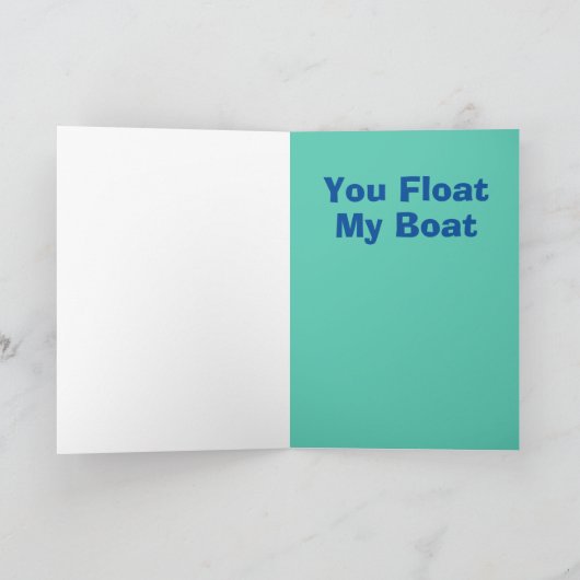 U drijft Mijn Wenskaart van de Boot, Kaart (Binnen)