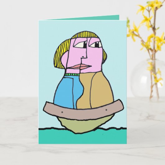 U drijft Mijn Wenskaart van de Boot, Kaart (Gele Bloem)