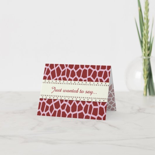 U Druk van de Giraffe van de oogstKleur de Bruine Bedankkaart (Voorkant)