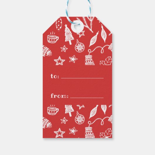 U een insect sturen ・ Hands Mittens Winter Holiday Cadeaulabel (Achterkant)