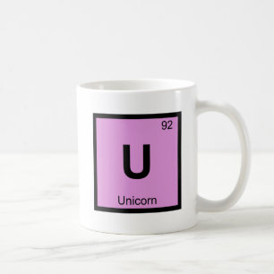 U - Eenhoorn Chemie Periodiek Systeem Symbool Koffiemok