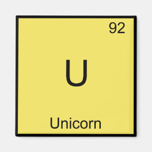 U - Eenhoorn Grappige Chemie Element Symbool T-shi Magneet