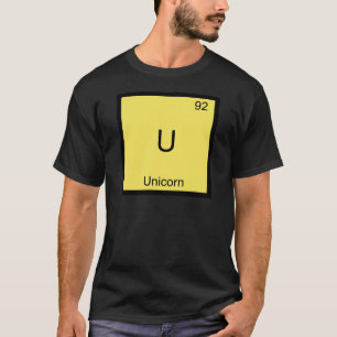 U - Eenhoorn Grappige Chemie Element Symbool T-shi T-shirt