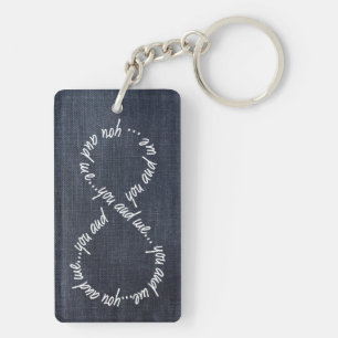 U en ik Infinity Rectangle Sleutelhanger