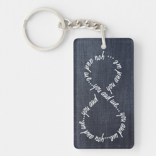U en ik Infinity Rectangle Sleutelhanger (Voorkant)