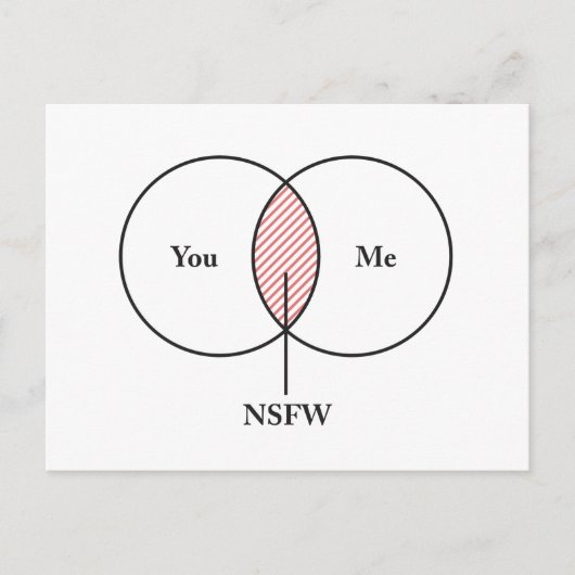 U en ik NSFW Venn-diagram Briefkaart (Voorkant)
