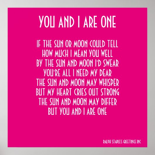 U EN IK ZIJN ÉÉN POSTER (Voorkant)