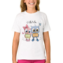 U en Me Cute Owls Girls T-Shirt - Lieve vriendinne