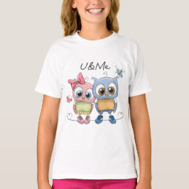 U en Me Cute Owls Girls T-Shirt - Lieve vriendinne