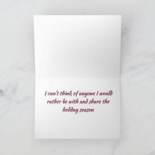 **U EN MIJ SAMEN** HET PLAN VOOR ONZE CHRISTMAS FEESTDAGEN KAART (Binnen)