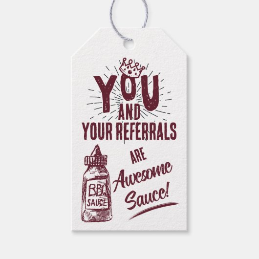 U en uw verwijzingen zijn Geweldige sausmarketing Cadeaulabel (Voorkant)