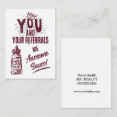 U en uw verwijzingen zijn Geweldige sausmarketing Notitiekaartje (Voorkant / Achterkant)