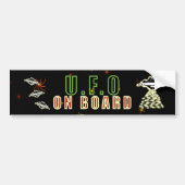 U.F.O. Aan Boord Groen Bumpersticker (Voorkant)