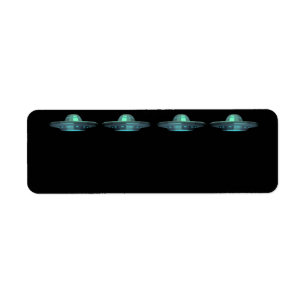 U.F.O. Flying Saucer ADRESETIKETTEN Etiket