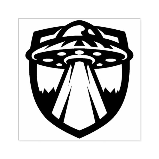 U.F.O. Flying Saucer Logo Rubber Stamp Rubberstempel (Afrduk)