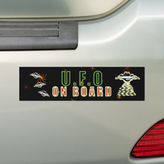 U.F.O On Board Green Bumpersticker