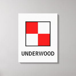 U Familienaam Nautische vlag Canvas Afdruk