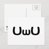 U Happy Anime Face Emoticon Briefkaart (Voorkant / Achterkant)