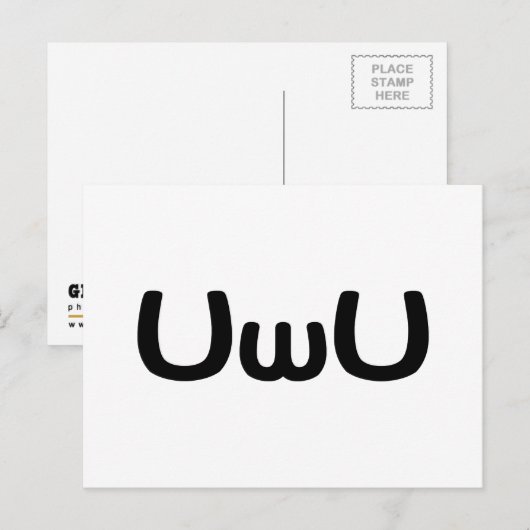 U Happy Anime Face Emoticon Briefkaart (Voorkant / Achterkant)