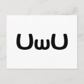 U Happy Anime Face Emoticon Briefkaart (Voorkant)