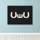 U Happy Anime Face Emoticon Canvas Afdruk (Insitu (Houten vloer))