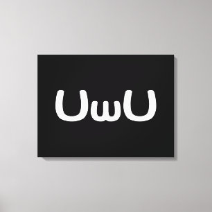 U Happy Anime Face Emoticon Canvas Afdruk