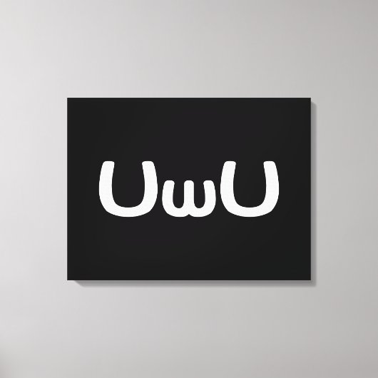 U Happy Anime Face Emoticon Canvas Afdruk (Voorkant)