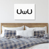 U Happy Anime Face Emoticon Canvas Afdruk (Insitu (Slaapkamer))