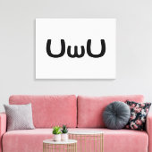U Happy Anime Face Emoticon Canvas Afdruk (Insitu (Woonkamer))