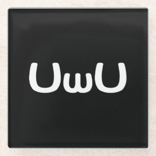 U Happy Anime Face Emoticon Glazen Onderzetter