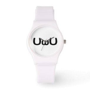 U Happy Anime Face Emoticon Horloge