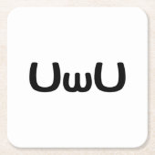 U Happy Anime Face Emoticon Kartonnen Onderzetters (Voorkant)