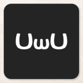 U Happy Anime Face Emoticon Kartonnen Onderzetters (Voorkant)