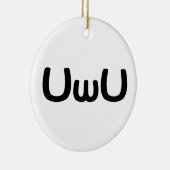 U Happy Anime Face Emoticon Keramisch Ornament (Rechts)